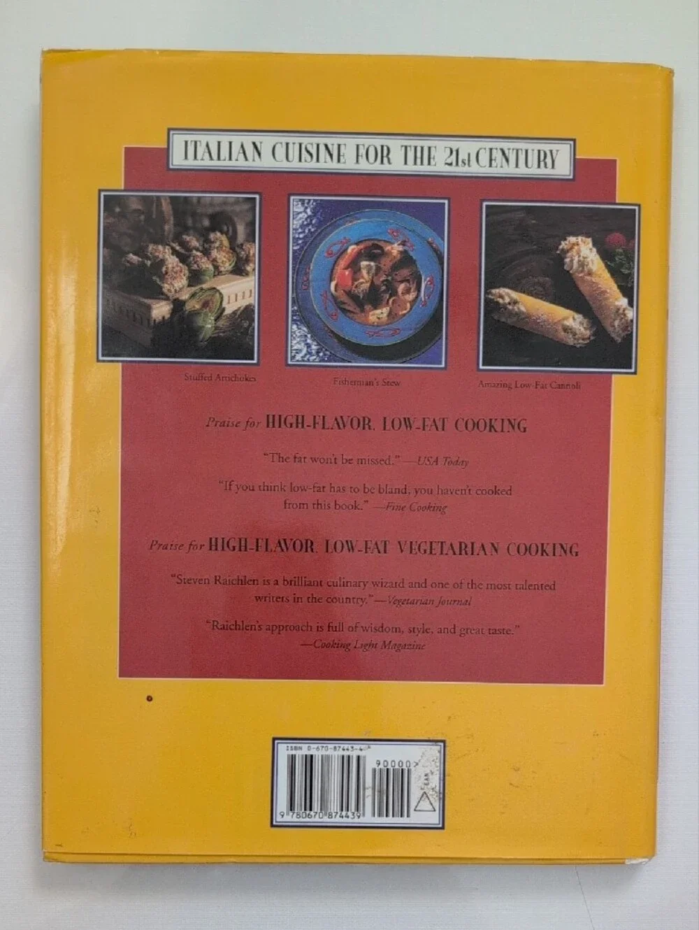 Vintage 1997 High Flavor Low Fat Italian Cooking Hardcover Pictorial Cookbook